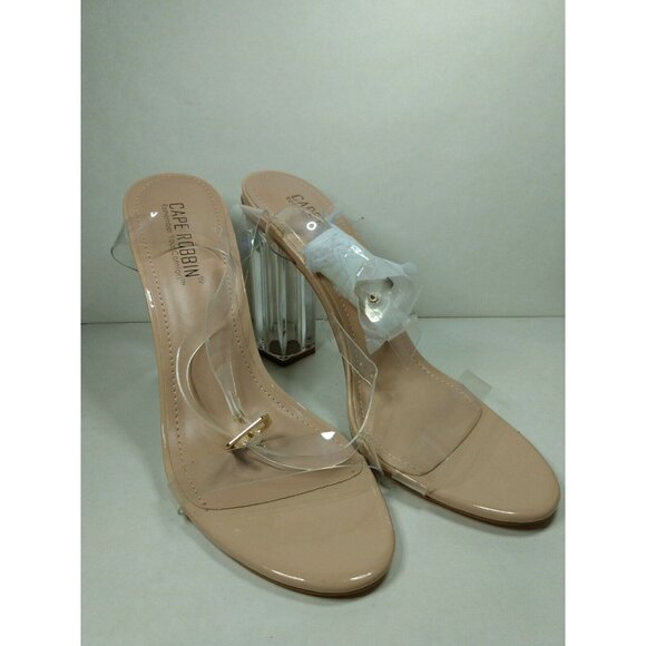 CAPE ROBBIN Maria-2 Clear Lucite Strappy Block Heel Sandal Womens 8.5 - Picture 3 of 9